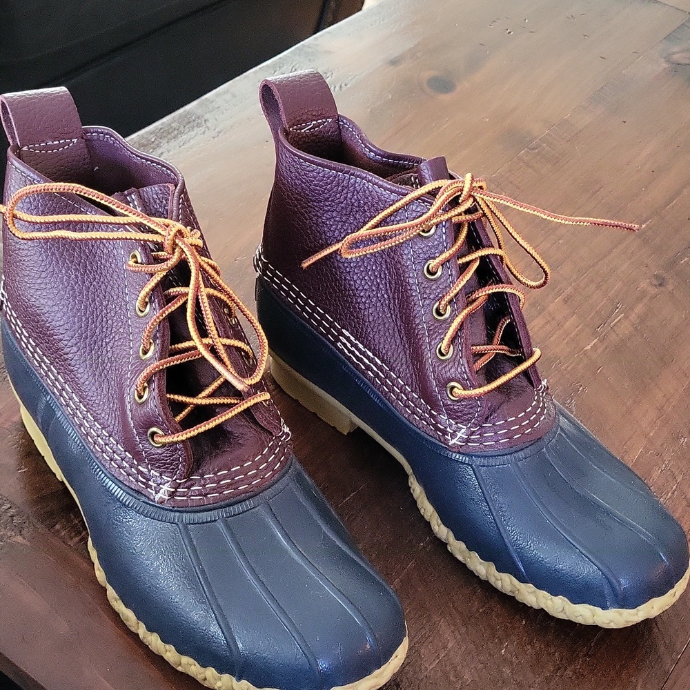L.L. Bean 6" Bean Boots - Brown / Navy - 8M - Picture 3 of 8